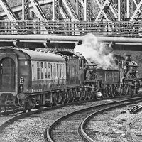 Buy canvas prints of  Great Western Locos in Tandem bw by Paul Williams
