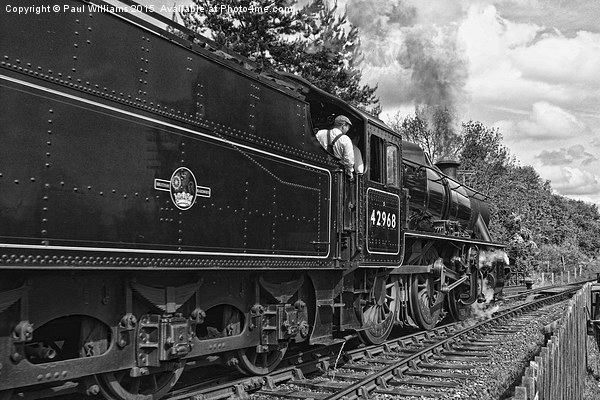 Driving the Train b/w Picture Board by Paul Williams