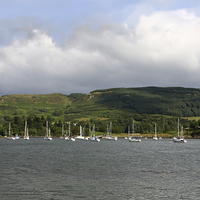 Buy canvas prints of  Yachts on Loch Feochan by Paul Williams