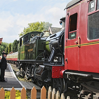 Buy canvas prints of Steam Train at Hampton Loade Station by Paul Williams