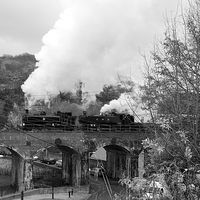 Buy canvas prints of  Steam on Coalbrookdale Viaduct by Paul Williams