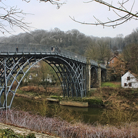 Buy canvas prints of The Iron Bridge in Winter  by Paul Williams
