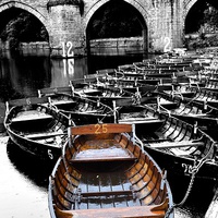 Buy canvas prints of Durham river boats by DARREN WHITE