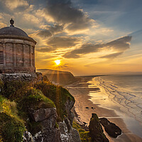 Buy canvas prints of Mussenden Temple Sunset Northern Ireland Downhill  by Chris Curry