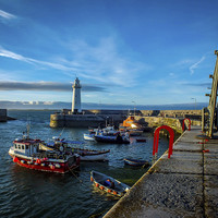Buy canvas prints of Donaghadee Light House Northern Ireland by Chris Curry