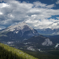 Buy canvas prints of Sulphur Mountain Canadian Rockies by Chris Curry