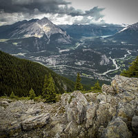 Buy canvas prints of Canadian Rockies, Banff Gondola Sulphur Mountain a by Chris Curry