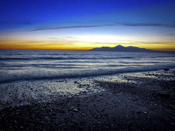 Ireland Seascape - Mountains of Mourne Minerstown Picture Board by Chris Curry