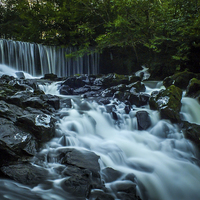 Buy canvas prints of  Irish Waterfall - Crumlin Glen, County Antrim, N. by Chris Curry