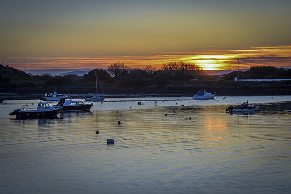 Groomsport Harbour Sunset Northern Ireland Picture Board by Chris Curry