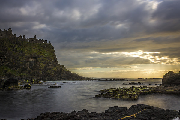  Sunset Dunluce Castle Northern Ireland Picture Board by Chris Curry