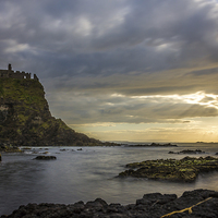 Buy canvas prints of  Sunset Dunluce Castle Northern Ireland by Chris Curry