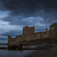 Buy canvas prints of Carrickfergus Castle Nightfall N.Ireland by Chris Curry