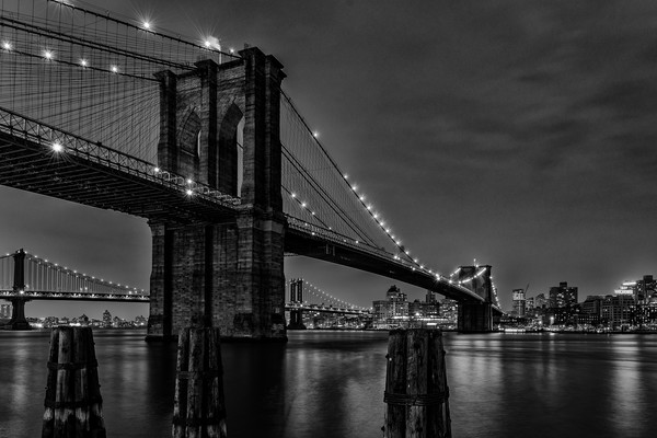 Brooklyn Bridge New York Black and White NYC Picture Board by Chris Curry