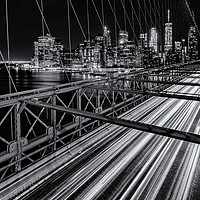 Buy canvas prints of New York City At Night Brooklyn Bridge by Chris Curry