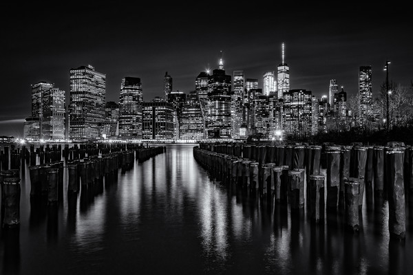 Darkness In New York City Picture Board by Chris Curry