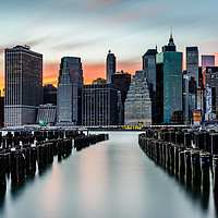 Buy canvas prints of New York Sunset Over The Manhattan Skyline by Chris Curry