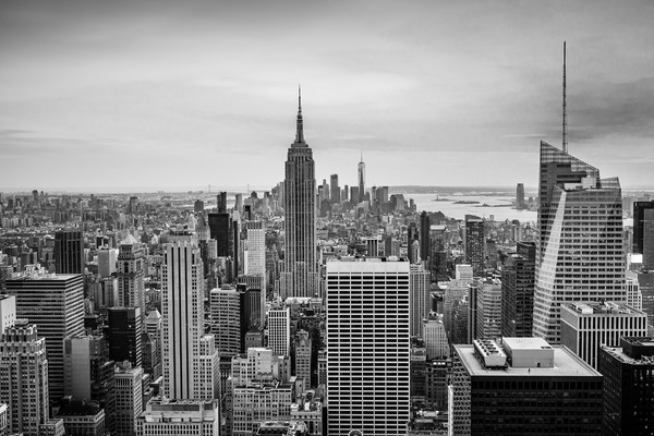 New York Classic Skyline Black and White  Picture Board by Chris Curry