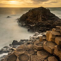 Buy canvas prints of Giants Causeway Sunset Northern Ireland County Antrim Coast by Chris Curry