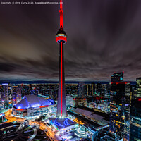 Buy canvas prints of Toronto Skyline At Night CN Tower Ontario Canada by Chris Curry
