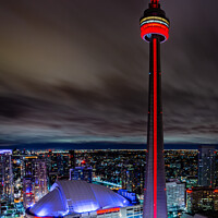 Buy canvas prints of CN Tower Toronto Skyline At Night Canada by Chris Curry