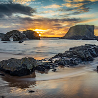 Buy canvas prints of Elephant Rock Ballintoy Sunset County Antrim Coast by Chris Curry