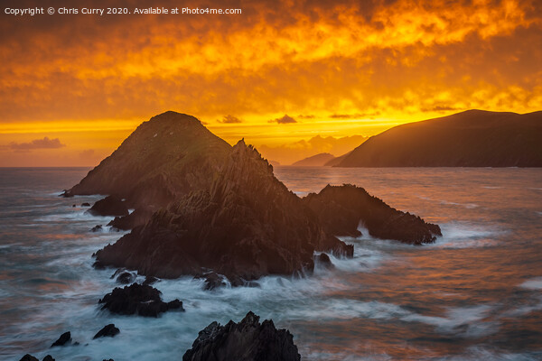 Dingle Peninsula Sunset Dunmore Head County Kerry Ireland Picture Board by Chris Curry