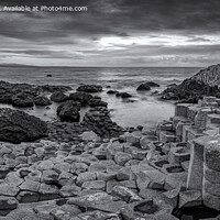 Buy canvas prints of Giants Causeway Black and White Panoramic Antrim C by Chris Curry