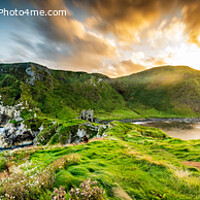 Buy canvas prints of Kinbane Head & Castle Ballycastle Antrim Northern Ireland Panoramic by Chris Curry