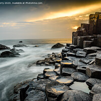 Buy canvas prints of Giants Causeway Sunset Antrim Coast Northern Ireland by Chris Curry