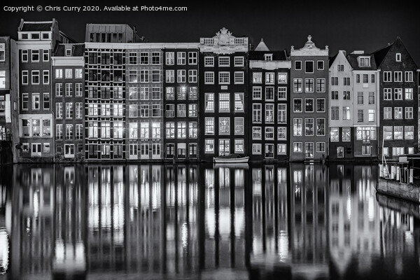 Amsterdam Black and White Damr Picture Board by Chris Curry