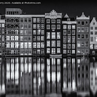 Buy canvas prints of Amsterdam Black and White Damr by Chris Curry