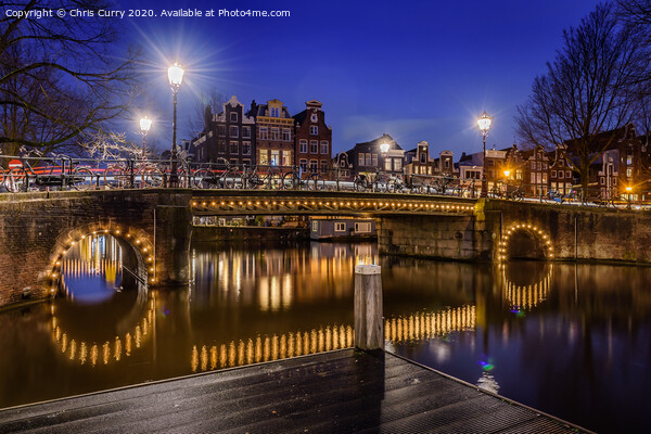 Amsterdam Canals At Twilight The Netherlands Picture Board by Chris Curry