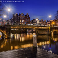 Buy canvas prints of Amsterdam Canals At Twilight The Netherlands by Chris Curry