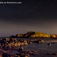 Buy canvas prints of Ballintoy Harbour Night Sky Panoramic County Antrim Northern Ireland by Chris Curry
