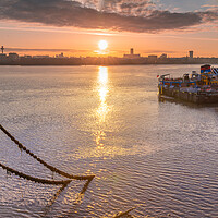 Buy canvas prints of Liverpool Waterfront Sunrise by Dave Wood
