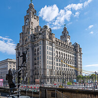 Buy canvas prints of Liverpool Blitz Memorial and Royal Liver Building by Dave Wood
