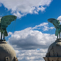 Buy canvas prints of Liverpool Liver Birds by Dave Wood