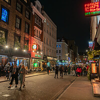 Buy canvas prints of Ronnie Scott's and Bar Italia, Frith Street, Soho, London by Dave Wood
