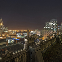 Buy canvas prints of Liverpool at Night by Dave Wood