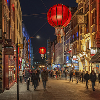Buy canvas prints of Chinatown, London at Night by Dave Wood