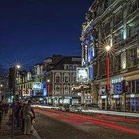 Buy canvas prints of Shaftesbury Avenue, London at Night by Dave Wood