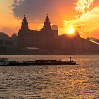Buy canvas prints of Liverpool waterfront sunrise by Dave Wood