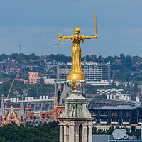 Buy canvas prints of Old Bailey Statue of Justice, London by Dave Wood