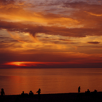 Buy canvas prints of  Sunset Clouds Empire Beach by Ian Pettman