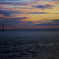 Buy canvas prints of  Humber Bridge Sunset by Ian Pettman