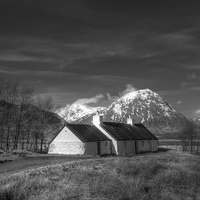 Buy canvas prints of  Blackrock Cottage, Glencoe, Scotland by ALBA PHOTOGRAPHY