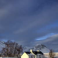Buy canvas prints of  Blackrock Cottage, Glencoe, Scotland. by ALBA PHOTOGRAPHY