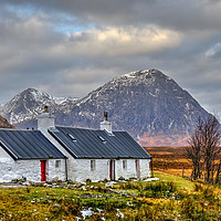 Buy canvas prints of Blackrock Cottage, Glencoe, Scotland. by ALBA PHOTOGRAPHY
