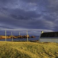 Buy canvas prints of Split Rock & Salmon Bothy, Clachtoll, Scotland. by ALBA PHOTOGRAPHY